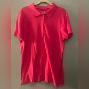 Time and Tru Women's Bright Pink Button Down Shirt